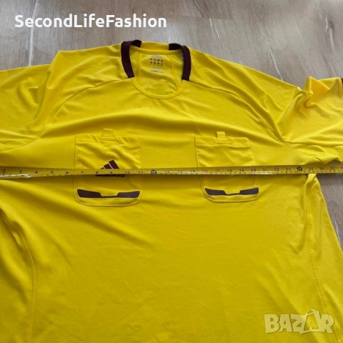 Мъжка футболна фланелка Adidas съдийска 2012 жълта размер 2XL, снимка 3 - Тениски - 53120003