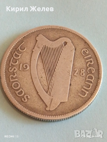 Сребърна монета 2 шилинга 1928г. Ирландия рядка за КОЛЕКЦИЯ 53040, снимка 4 - Нумизматика и бонистика - 53083186