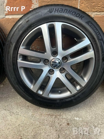 Оригинални джанти за VW 5x112 с гуми Hankook 205/55/16, снимка 2 - Гуми и джанти - 52795699
