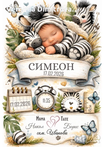 Бебешка визитка за момче