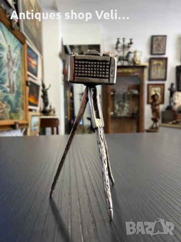 Сребърна миниатюра фотоапарат №7957, снимка 4 - Други ценни предмети - 53825335