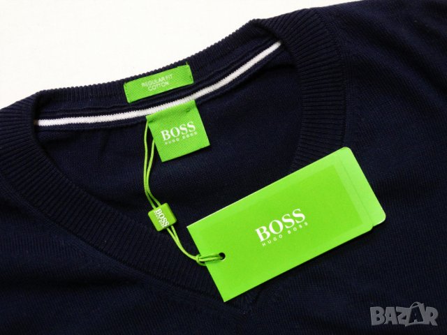 Нов и намален! Hugo Boss Green Мъжки Памучен Пуловер Размер XL, снимка 6 - Пуловери - 39003915