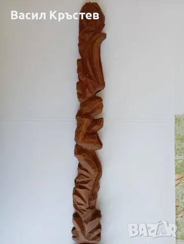 Декорация за стена, Християнски тотем, пластика от дърво, уникат, ръчна изработка, 1999 г., снимка 1