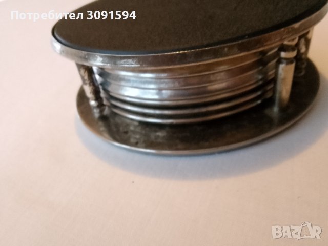 Комплект подложки за чаши сребристо покритие от 8 части , снимка 3 - Други ценни предмети - 41888479