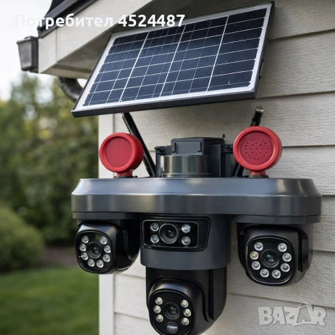 Соларна камера LYLU със SIM карта, 4 лещи и 26 диода – интелигентна защита без ограничения, снимка 3 - Други - 53786967