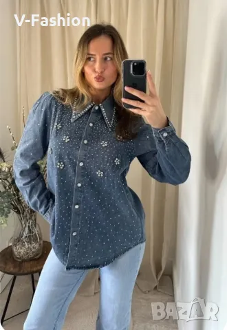 дънкова риза , снимка 12 - Ризи - 49175072