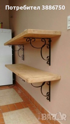 Конзоли , рафтодържачи стойки и ъгли за рафтове и етажерки от ковано желязо, снимка 10 - Други - 44256236