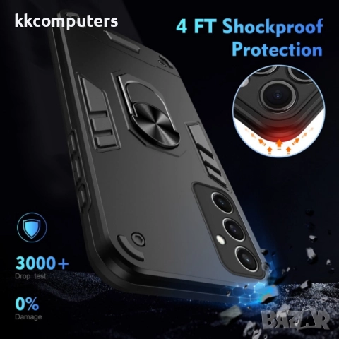 Samsung Galaxy S24 FE 5G Удароустойчив Metal Ring Holder Калъф и Протектор, снимка 6 - Калъфи, кейсове - 52647076