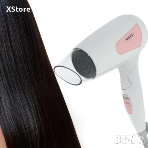 Сешоар Rosberg, 1200W, Сгъваема дръжка, 1 скорост, 3 настройки на температурата