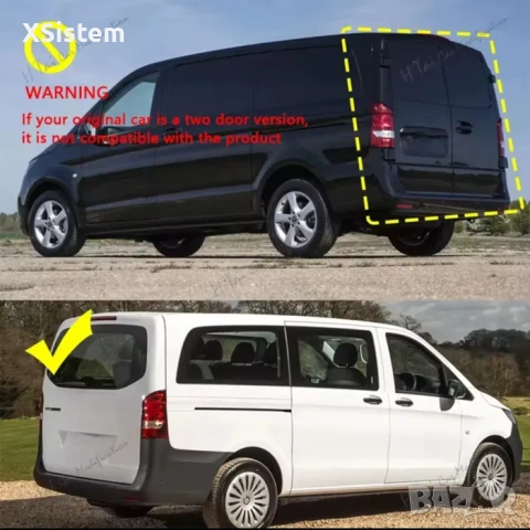 Комлект опушени черни LED задни светлини за Benz VITO Viano Metris W447 2016-2020, снимка 5 - Части - 53207162