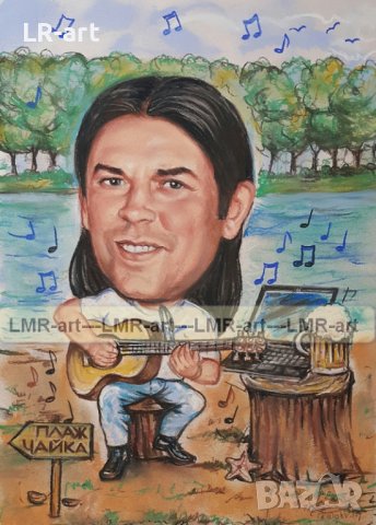 КАРИКАТУРИ и ШАРЖ, ръчно рисувам с пастели., снимка 5 - Картини - 39195777