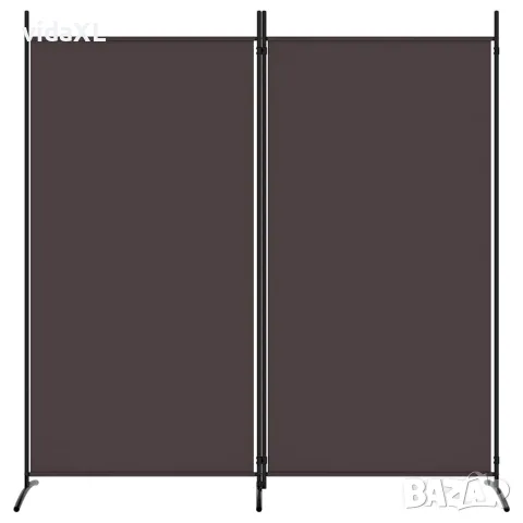 vidaXL Параван за стая, 2 панела, кафяв, 175x180 см, плат, снимка 2 - Паравани - 56147239