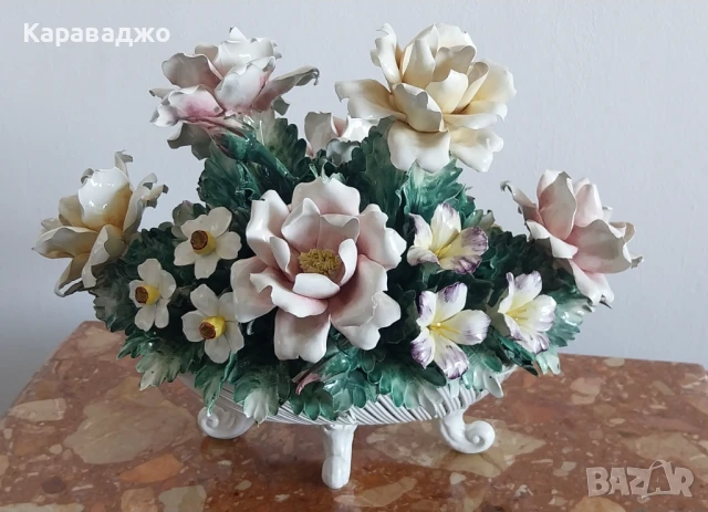 Голям Порцеланов Букет Capodimonte, снимка 2 - Декорация за дома - 51033461