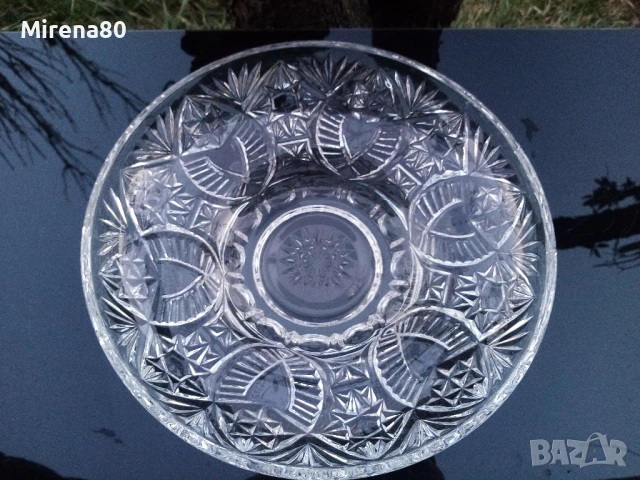 Голяма кристална фруктиера, снимка 3 - Чинии - 53739741