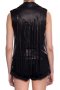 AMIRI Black Fringed Biker Leather Дамски Кожен Елек size 42 (M), снимка 4