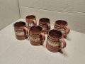 Комплект Стари Соц Български Традиционни Керамични Халби За Вино. / 6 Броя. / НОМЕР 1532., снимка 1
