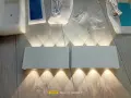Комплект два броя акумулаторни стенни лампи с димируема светлина тъч бутон 3 цветни температури, снимка 1