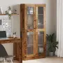 vidaXL Висок шкаф, старо дърво, 82,5x30,5x185 см, инженерно дърво, снимка 3