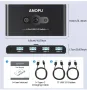USB превключвател KVM превключвател, алуминиев USB 3.0 превключвател 2 компютъра, споделящи 4 USB ус, снимка 8