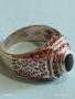 Авторски сребърен пръстен майсторска орнаментика с ЧЕРЕН ОНИКС ювелирна изработка 33480, снимка 8