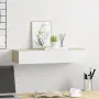 vidaXL Стенен рафт за чекмеджета, дъб и бяло, 60x23,5x10 см, MDF, снимка 3