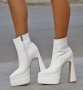 Боти на ток - бяла кожа - YSV1, снимка 3
