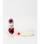 Love Moschino, Кожени спортни обувки със сърцевидна апликация, Бял/Червен, снимка 3