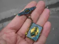 БРОШКА ДИПЛЯНКА СССР С ПОЗЛАТА И ЕМАЙЛ , снимка 1
