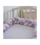 Мек памучен обиколник за детско легло, кошара, креватче, плетен обиколник с 3 цвята - код 2487, снимка 12