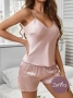 Дамски сатенен сет Filigree Zefirra в нежно розово., снимка 5