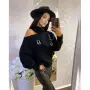Christian Dior Дамски Черен Машинно Плетен Пуловер С Дълъг Ръкав Код VAL-2, снимка 2