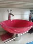 2 модела мивки от червено и прозрачно темперирано стъкло, диаметър 43 см, вис.17см., снимка 3