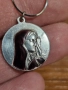 Старинен сребърен медальон Дева Мария, богородица с емайл  сребърна икона на богодорица сребро, снимка 2