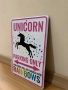 Метална табела Unicorn – parking only, снимка 3
