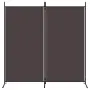 vidaXL Параван за стая, 2 панела, кафяв, 175x180 см, плат, снимка 2