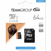 КАРТА ПАМЕТ TEAM GROUP 64GB MICRO SDHC/SDXC UHS-I ORANGE CARD + SD ADAPTER, снимка 1 - Карти памет - 42353813