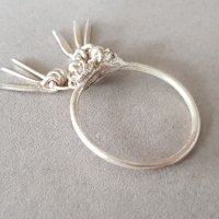 Стар сребърен филигран пръстен Отлично перфектно състояние 7 размера, снимка 9 - Пръстени - 39567202
