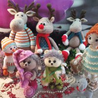 Подарък за Коледа. Снежен човек+Елен /Рудольф/, Двама приятели, Ръчно изработена, Плетена играчка, снимка 13 - Плюшени играчки - 42628880