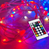 Коледна Украса 10 метра  RGB LED Лампички + Дистанционно, снимка 3 - Лед осветление - 42548243