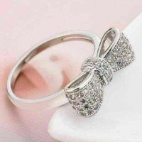 Дамски пръстен с бели циркони - панделка, снимка 7 - Пръстени - 41874639