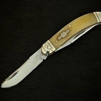 Колекционерски сгъваем джобен нож (Sowbelly Trapper Bone).RR1908, снимка 3 - Ножове - 41828415