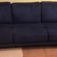 Тъмно син диван тройка, снимка 1 - Дивани и мека мебел - 36014335