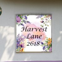 Керамична плочка с адрес на къща или улица, плочка с флорален дизайн, снимка 1 - Други - 41329585