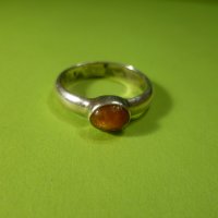 Сребърен пръстен с естествен камък, снимка 3 - Пръстени - 35772242