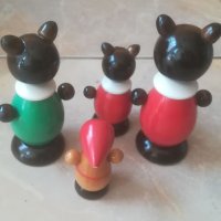 Стари дървени фигурки. СССР. Трите мечки. Руски играчки. Дървена фигурка, снимка 6 - Колекции - 41164666