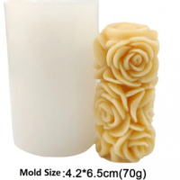 3D висок цилиндър рози свещ силиконова форма молд за украса торта фондан тесто декорация гипс сапун, снимка 4 - Други - 17268242