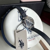 U.S. Polo Assn., Дамски часовник с кожена каишка и циркони, снимка 4 - Дамски - 42460457
