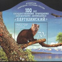 Чист блок Резерват Баргузински Фауна Самур 2016 от Русия, снимка 1 - Филателия - 42149696