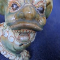  Vintage Large Ceramic Foo Dog Statue      Китаиски порцелан , китайско кучие, снимка 3 - Антикварни и старинни предмети - 41681370