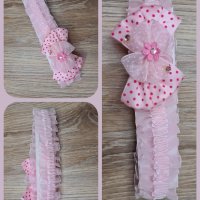 Бебешка лента за глава в розово, снимка 1 - Аксесоари за коса - 35877991